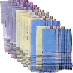 ™ 12Pack Men's Plaid Pattern Handkerchiefs Classic Pocket Square Hanky | Handkerchiefs | Mens Accessories-9
