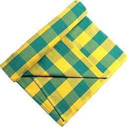 Sharan Elegance 100% Cotton Blanket/Single Size Solapur Cotton Chaddar/Bedsheet/Reversible Blanket for Daily use (60x90 inches) Set of 1 (Yellow Green)-image-14