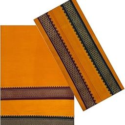 Cotton Men's Traditional White Color Dhoti + Angavastram Set Border 3 CM, 2 Meter Dhoti Apx + 2 Meter Angavastram Apx (Pack of 2 Pieces)-image-18