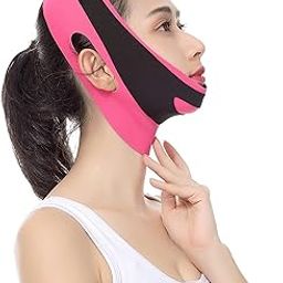 Face Lifting Belt Elastic Face Slimming Bandage V Line Face Shaper Women Chin Cheek Lift Up Belt Facial Anti Wrinkle Strap Face Care Slim Tools (Color : Pink)-image-45