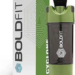 Boldfit Gym Shaker Pro Cyclone Shaker Bottle 500ml with Extra Compartment, Leakproof, Sturdy Ideal for Protein Supplement, Preworkout and BCAAs, BPA Free Sipper Bottle Shaker bottle for Gym-78