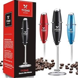 Milk Frother Handheld Battery Operated Electric Foam Maker with Stainless Steel Stand (Black)-picture-10