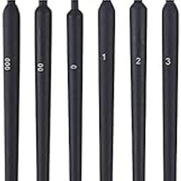 Deziine® Nylon 6Pcs Paint Brushes Set for Fine Detailing Round Pointed Tip(Tip-000,00,0,1,2,3) (Black)-image-33