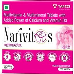 Narivitos Multivitamin & Multimineral Tablets with Calcium and Vitamin D3 for Women, 15 Tablets Pack Of 1-75