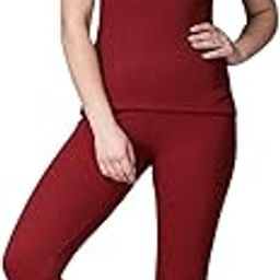 Women Brown Fitted Solid Top and Legging Co-Ords Set (Brown_M)-picture-15