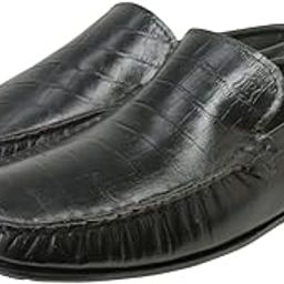 Men’s Black Crocodile Pattern Loafers – Stylish Slip-On Casual & Formal Shoes | Comfortable, Lightweight, and Durable-image-4