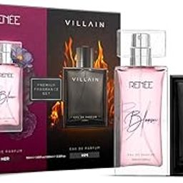 RENEE x VILLAIN Him & Her Premium Eau De Parfum Gift Set 50 ml + 100 ml| Long Lasting Luxurious Perfume Combo for Men & Women| Scent for All Occasions-12