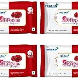 PROSKIN Rose Water Refreshing Wet Wipes | Face Cleansing Wipes | Made with Natural & Viscose Fibre | Aloe Vera, Vitamin E, Hydrating, Paraben & Alcohol Free (Rose, 100 Wipes) (Pack of 4)-image-7