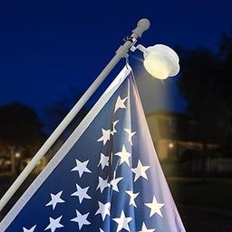 Kienuger Flag Pole Light Solar Powered Outdoor Top Mounted Flagpole Solar Light, Metal Clamps Fits 1”to 1.5”Flag Pole, Brightest Flagpole Lights 13 LED Dusk to Dawn (B Round Warm Light)-image-60