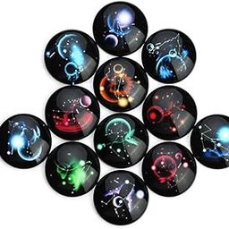 20 Pieces Constellation Time Gem Glass Cabochon Dome Flat Back 18mmx18mm-picture-40