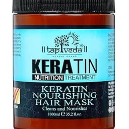 Tapveda Keratin Treatment Fresh Hair Spa Mask For All Types Of Hair | Deep Nourish, Dry And Frizzy Hair | Color Damage Hair Repair & Growth With Keratin | Professional Care 1000 Millilitre-35