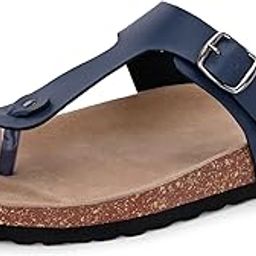 Men's Leather Cushioned Cork Sole Sandal Slippers (Size 6 to 12)-image-46