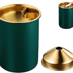 ANSIJA Stainless Steel Ashtray with Lid & Buckle – Durable Windproof Ash Tray for Car Cup Holders, Tables, Indoors, Outdoors & Office, Easy to Clean (1 Pcs)-image-35