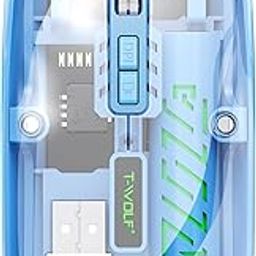 TONTRU Wireless Bluetooth Mouse, Rechargeable BT5.2 & 2.4G Dual Mode Portable Optical Mouse with Adjustable DPI, Transparent Shell, RGB Light, Silent Gaming Mice for Laptop/PC/Tablet, Blue-image-82