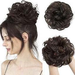 1PCS Messy Bun Hair Piece Hair Extension With Elastic Rubber Band Hairpiece Synthetic Hair Scrunchies Hair Piece for Women Girls Color Brown, Pack of 1-picture-46