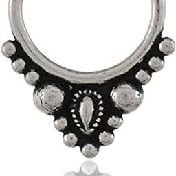 Pure 925 Sterling Silver Septum Nose Rings For Women - Non Pierced nose (SS-NR-12)-image-7