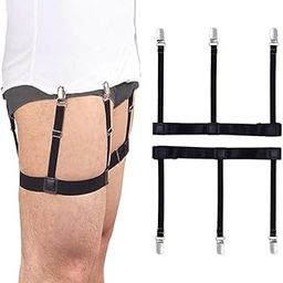 Shirt Stays Holders Keepers Belt For Man In Colour Black With Non-Slip Heavy Duty Clips (O Shape).-image-17