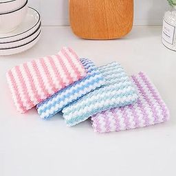 Microfiber Printed Small Size Face Towel/Handkerchief 400 GSM Extra Soft & Super Absorbent Face Towels for Women's, Kid's & Newborn Babies Set of 6 (30x30 CM) - Multicolor-image-2