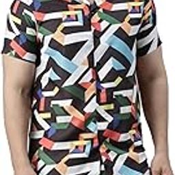 Mens Printed Regular Black Color Top & Shorts Set-MNS0141-image-52