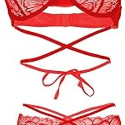 Women's Lace Lingerie Set, Bralette and High-Waist Bra and Panty, Innerwear Regular Size Fits-image-5