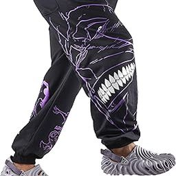 Unisex Anime Joggers for Men & Women, S Rank Printed Anime Baggy Fit Track Pants-55