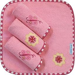 abracadabra Terry Face Towels for Newborns, Infants & Toddlers (Blossom, Set of 4, Dark Pink)-image-19