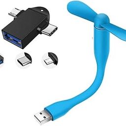 BLAXSTOC TF-889 USB Fan Portable Mini USB Dragon Fan with 2IN1 OTG connetor Leaf Connect with Laptop, Smartphone, Powerbank, USB Adapter/Hub-Combo Offer(Multicolour)-20