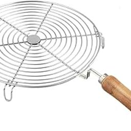 Qebham Roaster Barbecue Net Jali Griller Chapati Toast Grill with Wooden Handle Steaming Cooking and Baking Barbeque Jali for Roti, Paneer (Jalebi)-image-88