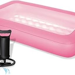 NHR Inflatable Swimming Pool for Kids, Kids Bath Tub, Water Tub, Baby Water Pool with Air Pump, Garden and Summer Party Pool (Pink)-21