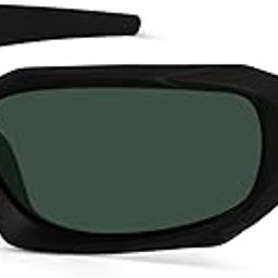 | Full Rim Rectangular Branded Latest and Stylish Sunglasses |Polarized and 100% UV Protected |Unisex | Medium | Lens: Green Frame: Black-image-10