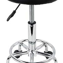 CSS ® Furniture - Adjustable Height 17 to 22 inches/Rounding/Moving Stool with Regal High Impact Nylon Black Wheels -Doctor/Office Stool/Chair/Cafeteria Stool/Bar Stool Finish Color -Black 1 Pcs-image-57