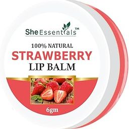 She Essentials Strawberry Natural Lip Balm (Strawberry Extracts, 6 Gm) Pack of 1-image-34