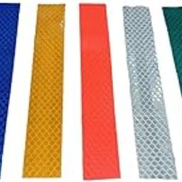 GlowTail 1 Inch (25.4 mm) Width x 3 Meter (10 Feet) Each, High Intensity Warning Retro Reflective Radium Conspicuity Sticker Tape Sheet Yellow, Red, White, Blue, Green, Orange & Neon Green (Set of 7)-image-33