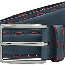 Non Reversible Leather Belt for Men - Navy-image-23