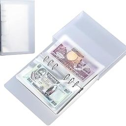 Climberty® Currency Collection Album with Dustproof Case - Cash Folder Album Budget Binder Money Saving Cash Folder with 100Pcs Transparent Cash Pocket (7× 4 inch)-26