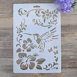 SLGIFT DIY Decorative Stencil Template for Painting on Walls Furniture Crafts (Bird Flower)-15