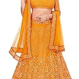 Varni Fabrics Women's Partystyle Net Lehenga Choli With Zari and Embroidery Work-picture-11