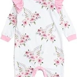 Girls Polyester Full-Sleeve Floral Print Bodysuit With Headband in White Color-image-16