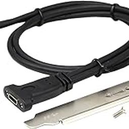 SaiRetail.Com 50cm USB 3.0 19 Pin to USB C Front Panel Header Cable, USB 3.0 19 Pin Female to USB Type C Female Panel Mount Extension Cable-15