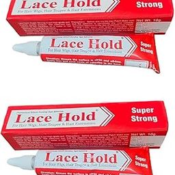 AHS 2-Piece Set Hair Patch & Wig Glue Waterproof Transparent Strong Hold Adhesive for Hair Systems, Toupees, and Lace Wigs (10g Tube) - Pack of 2-10