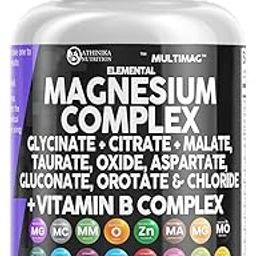 Magnesium Complex with Glycinate Citrate Malate Oxide Taurate Aspartate Orotate & Mag Chloride, Zinc Copper Manganese & Vitamin C B1 B2 B6 B12 Complex-image-16