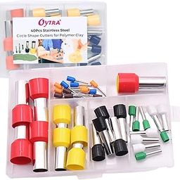 Oytra Cutters for Polymer Clay Round Circle Shape Cutter Jewelry Making Baking Cakes Fondant (40 Pcs/Set)-image-75