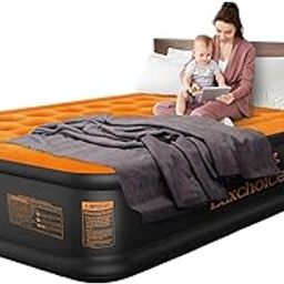 Luxchoice Queen Inflatable Mattress with Built-in Pump Deluxe Camping Air Mattress Quick Inflation Deflation Blow Up Mattresses Air Bed Portable Elevated Guest Bed for Home Outdoors Hiking Travel-image-25
