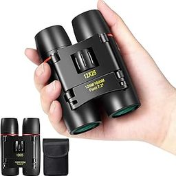 WRNRN 12X25 Mini Pocket Binoculars Compact, Small Lightweight Foldable for Adults Kids Bird Watching, Travel, Opera Concert, Hiking, Cruise, Football Game Green-29