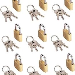 Toolbux Small Locks with Keys, Mini Padlocks for Luggage, Backpacks, Gym Bags, Jewelry Box, Diaries, Safety Lock, Travel Lock 18 pcs.-39