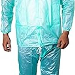 Protective Raincoat with Hood, Disposable, Breathable, Size Free_12238-2 (XL,aquablue)-image-10