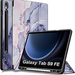ProElite Cover for Samsung Galaxy Tab S9 FE/S10 FE 10.9" Cover, Soft Flexible Flip Case Cover with S Pen Holder for Samsung Galaxy Tab S10/S9 FE 10.9", Auto Sleep Wake, [Recoil Series] - Marble Purple-11