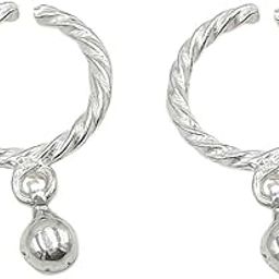Sahiba Gems Unisex-Child Pure Chandi/Silver Designer Kada With Silver One Ghungroo Bead For Laddu Gopal Ji, Bal Krishna, Shreeji Radhey Rani Jewellery For Idol-image-29