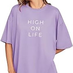 Back Printed Half Sleeves Round Neck Oversized T-Shirt for Women | Drop Shoulder T-Shirt for Women | Loose Baggy Fit T-Shirt for Women/Girls-image-30