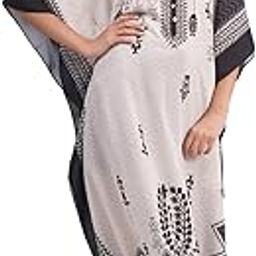 Kaftan ZF40 Georgette Printed Multicolor Beach Wear Kaftan Coverup for Women Size-XXL-picture-6